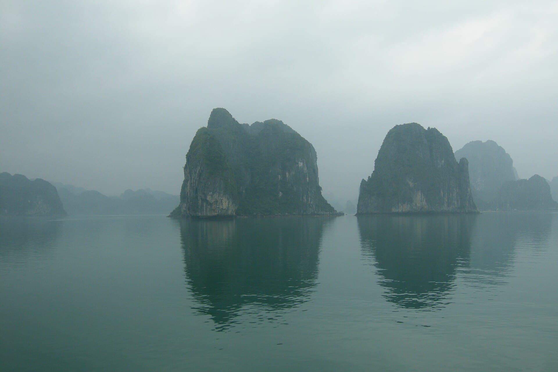 Limestone rock formations in Ha Long Bay, Vietnam